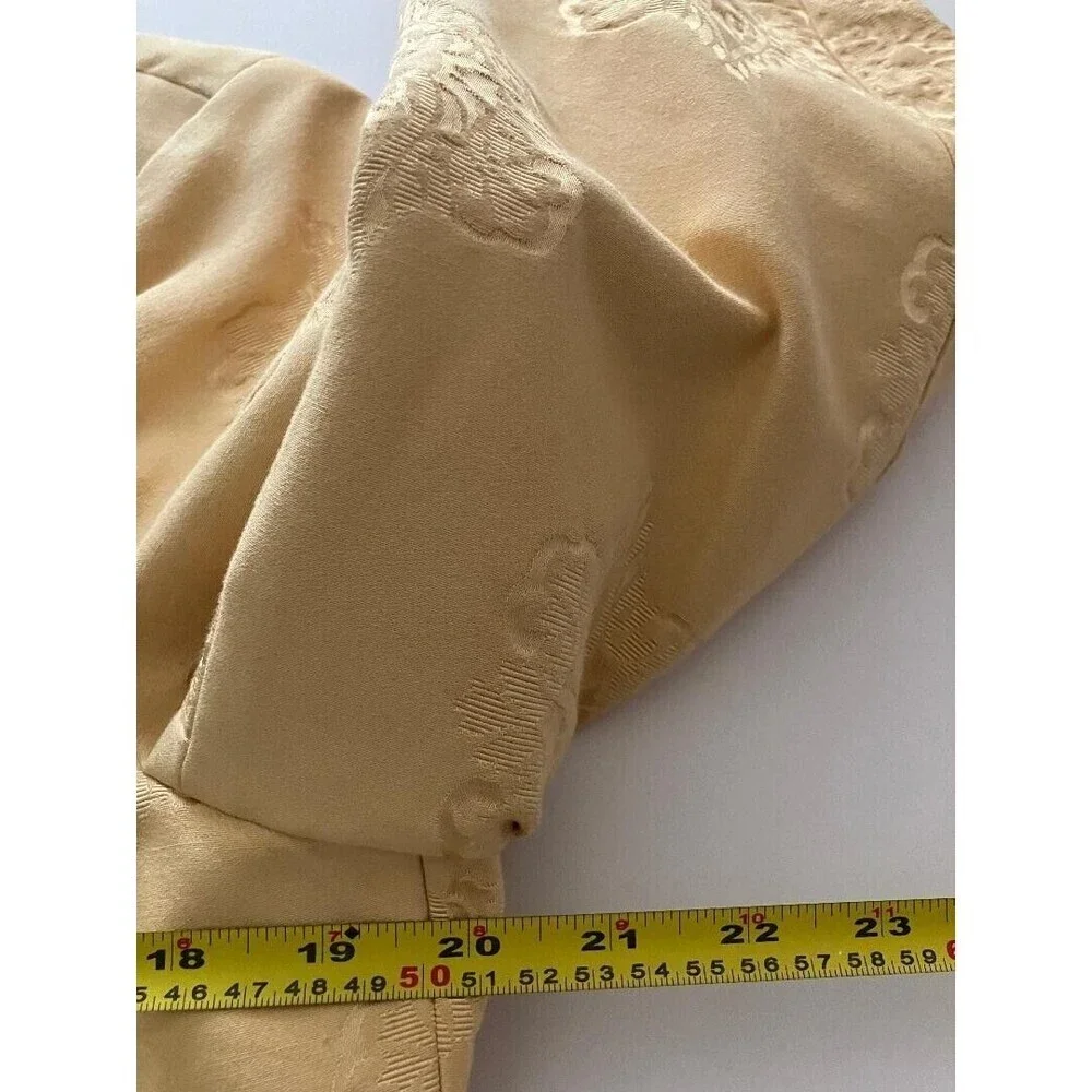 Talbots‎ Womans Floral 14W Chic Yellow Blazer Jacket Classic Toggle Knot